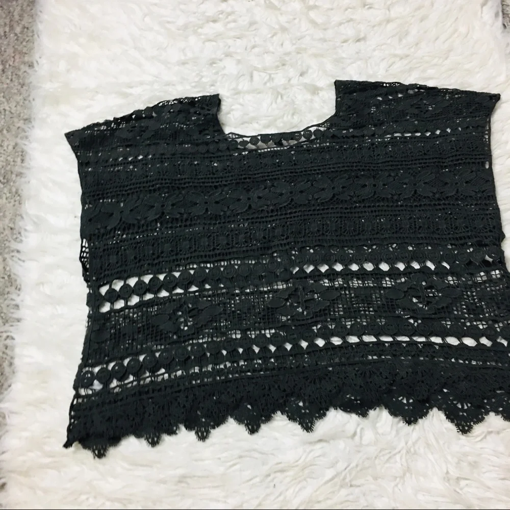 Lane Bryant Bohemian Crochet Olive Green Size 14 - Picture 2 of 13
